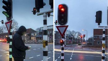 Las luces les indican a los transeúntes cuando es peligroso cruzar Las luces les indican a los transeúntes cuando es peligroso cruzar