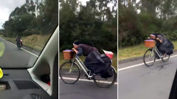 Una monja a toda velocidad en bici se vuelve viral