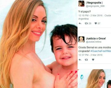 Destrozan en las redes a Gisela Bernal por su producción hot con su hijo