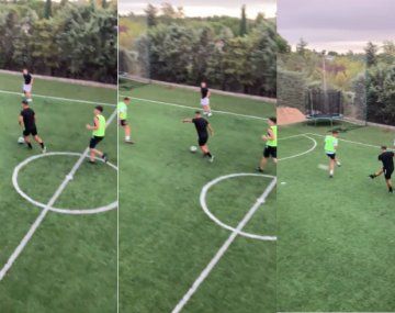 El golazo del Kun Agüero en un picado