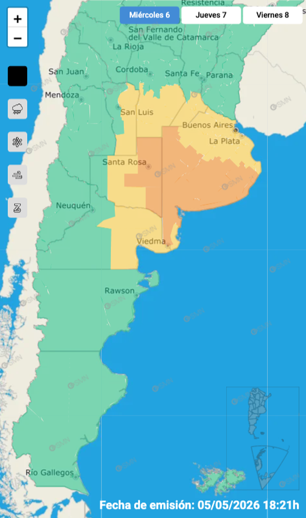 Alerta por tormentas y granizo sacude hoy miércoles al AMBA y otras zonas del país. El informe del Servicio Meteorológico Nacional. Alerta por tormentas y granizo sacude hoy miércoles al AMBA y otras zonas del país. El informe del Servicio Meteorológico Nacional.