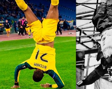 Conmovedor festejo antifascista en la Europa League: simuló a Mussolini colgado