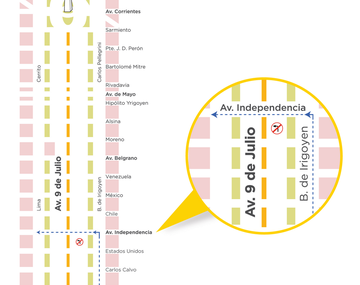 Cambian el giro desde la 9 de Julio hacia Independencia