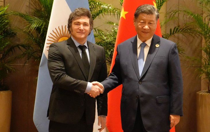 Javier Milei junto a Xi Jinping, actual presidente de China.