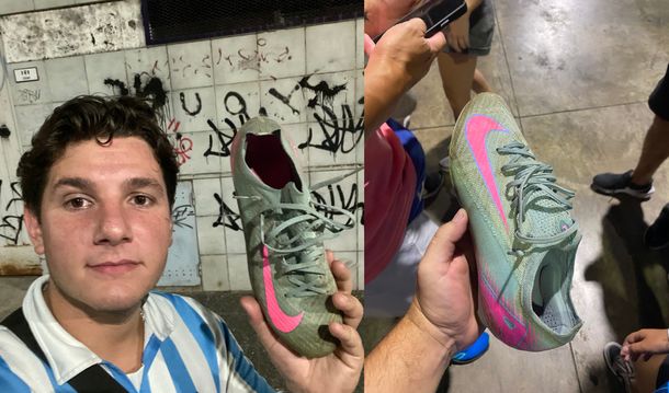 Adrián Maravilla Martínez tiró sus botines a la gente de Racing tras su charla con Dios y apareció el dueño