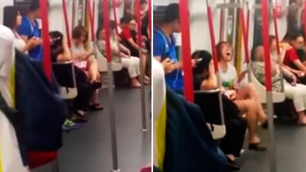 Una mujer rompe en llanto en el subte por la falta de batería en su celular