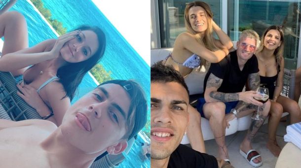Tragos y pipa: las relajadas vacaciones de Oriana Sabatini y Paulo Dybala con Paredes y De Paul