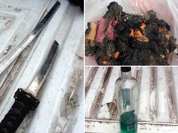 El hombre amenazó a su ex con katanas y una bomba molotov