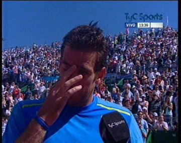 El llanto de Juan Martín Del Potro tras la victoria ante Stepanek