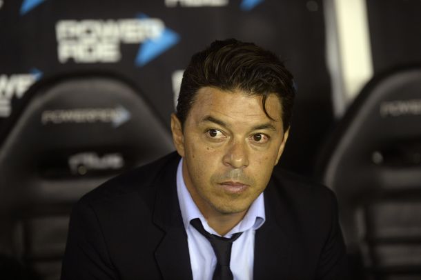 Marcelo Gallardo en el estadio de Lanús