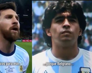 Lionel Messi y Maradona en el video de la AFA por el Día de la Bandera