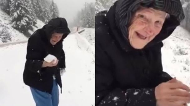 Una mujer de 101 años mantiene intacto su entusiasmo por la nieve