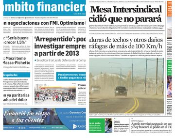 Tapas de diarios del lunes 28 de mayo de 2018