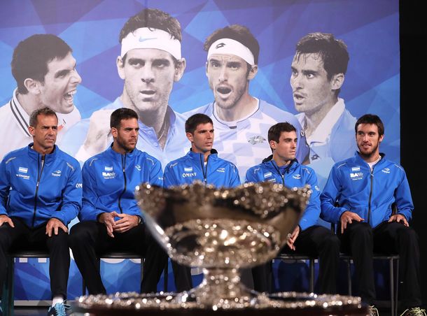 Los miembros del equipo argentino de Copa Davis