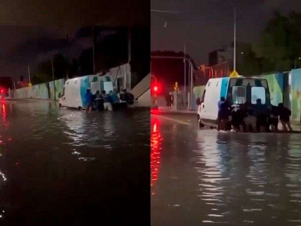 Avellaneda: una ambulancia quedó varada con un paciente adentro e hinchas de Racing la tuvieron que empujar
