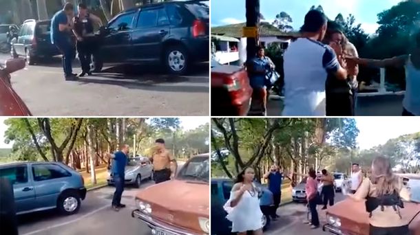 Un hombre golpeó brutalmente a una policía en Brasil