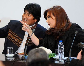 Cristina Kirchner, junto a Evo Morales