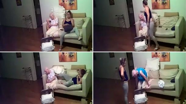 VIDEO: Una cuidadora le pegó a una abuela con Alzheimer y fue grabada