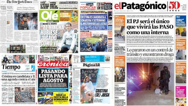 Mirá las tapas de los diarios