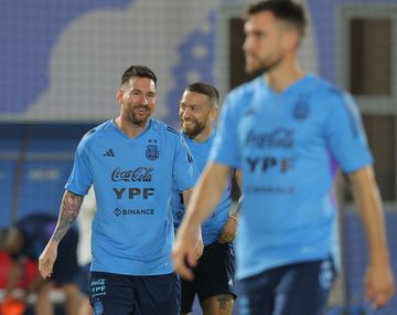 Cómo entrenó Messi este domingo