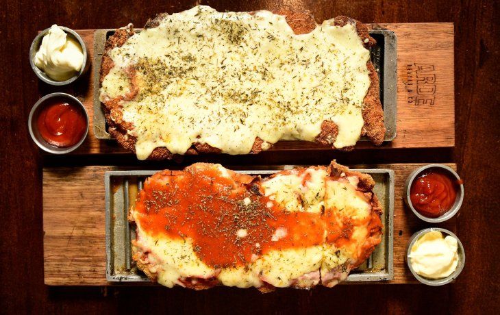Milanesa a la napolitana. 