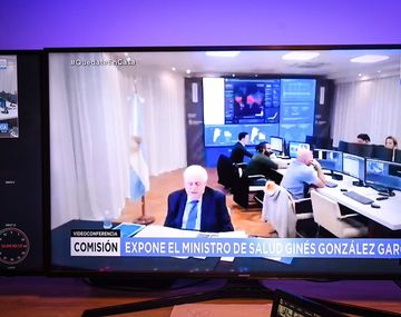 Gin&eacute;s Gonz&aacute;lez Garc&iacute;a en videoconferencia con el Senado por el coronavirus - Cr&eacute;dito:&nbsp;@SenadoArgentina