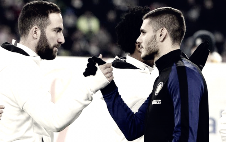 Mauro Icardi y Gonzalo Higuaín en Inter vs Juventus