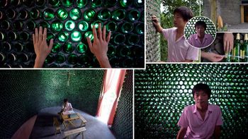 construyen una oficina con 8500 botellas de cerveza