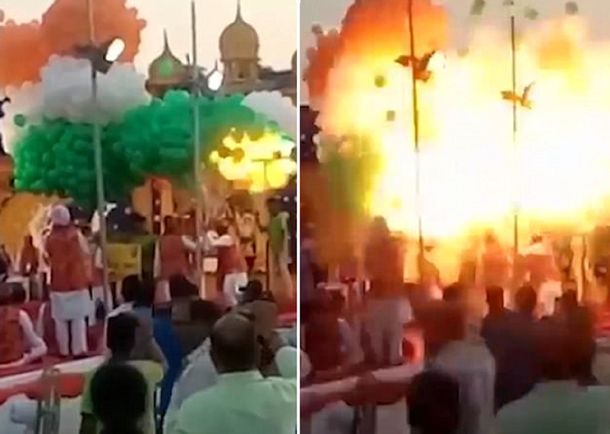 Impactante: una masiva explosión de globos deja 15 heridos en una escuela