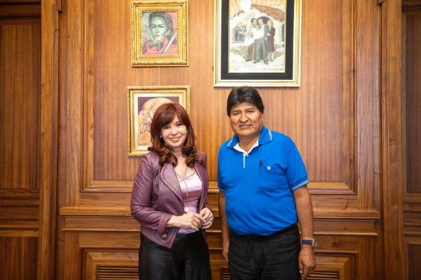 Cristina Kirchner recibió a Evo Morales en el Senado