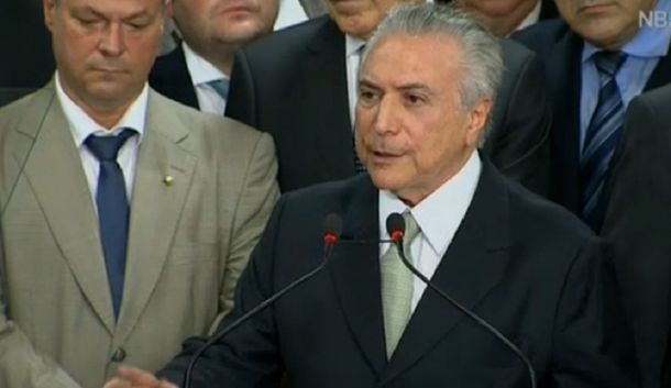 Con una clara posición pro mercados, Temer dio su primer discurso como presidente