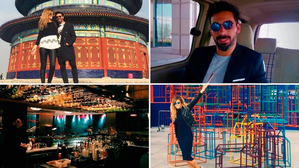 Las costumbres argentinas de Pocho Lavezzi y Yanina Screpante en China: Firmes con el mate