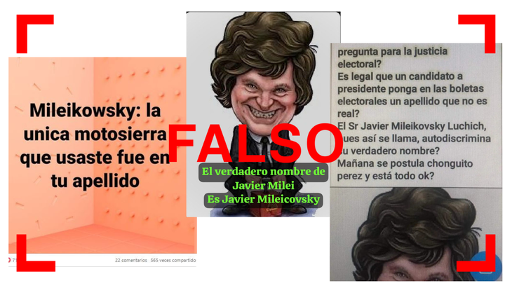 Es falso que Javier Milei se apellida en realidad Mileikowsky
