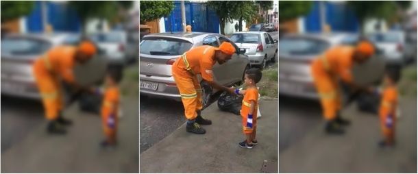 El pequeño que admira a los recolectores se volvió viral
