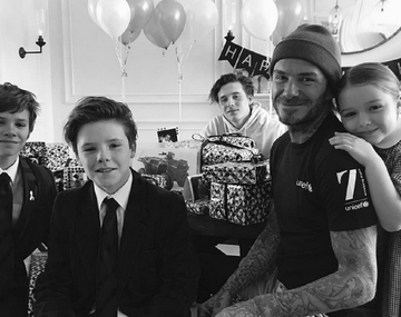 Las fotos del festejo de David Beckham.