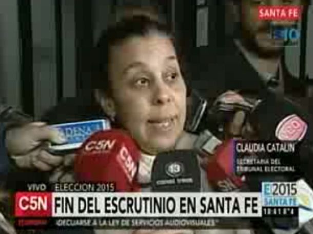 #Santafe1776 Así confirmaba la secretaria electoral final de escrutinio