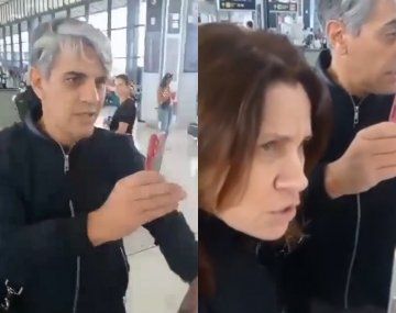 Viralizan un violento escrache a Pablo Echarri y Nancy Dupláa en un aeropuerto