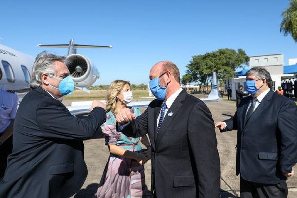 El presidente Alberto Fern&aacute;ndez junto a&nbsp;Gildo Insfr&aacute;n en Formosa