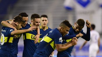 Fabra celebra junto a todo Boca Fabra celebra junto a todo Boca