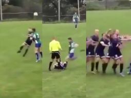 Batalla campal en pleno partido de fútbol