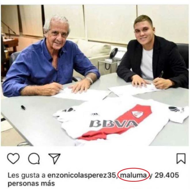 El like de Maluma en Instagram