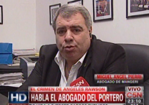 Pierri confirmó que continuará siendo el abogado de Mangeri
