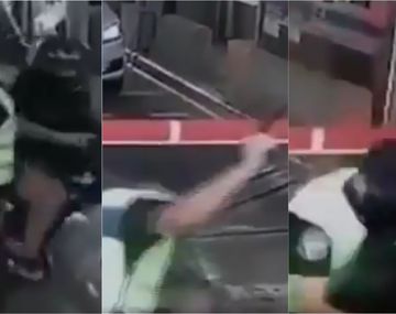 Quiso pasar sin pagar peaje y un policía le dio una paliza