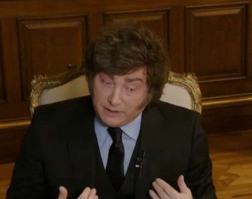 Javier Milei con Luis Majul. Foto: captura de TV.&nbsp;