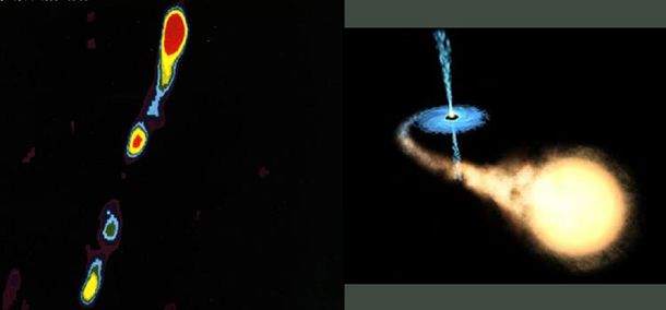 Un agujero negro provoca la formación de estrellas