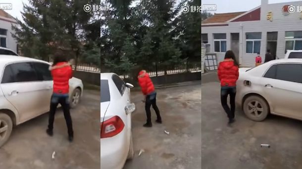 Descubrió una infidelidad y le destrozó el auto a su marido