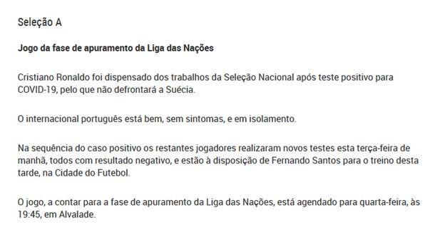 Cristiano Ronaldo tiene coronavirus