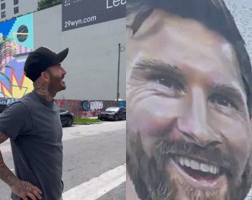 La reacción de Beckham al ver un mural de Messi en Miami