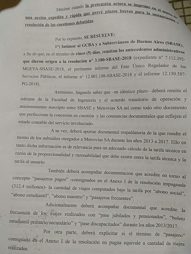 La justicia porteña frenó el tarifazo al subte y hoy no habrá aumento