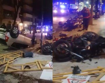 Nuevo incidente en Villa Crespo: un auto embistió 8 motos estacionadas